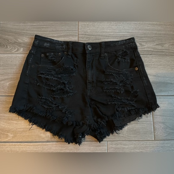 AE American Eagle Vintage Hi-Rise Festival Black Shorts, Distressed—Size 4••• - Picture 6 of 12